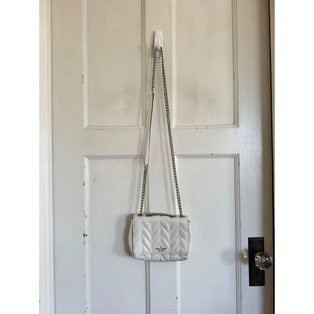 Kate Spade off white leather chain‎ link crossbody bag